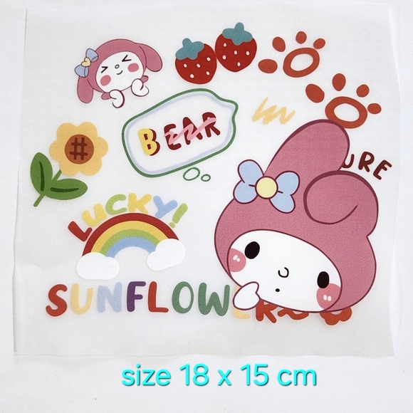 2/$20 Iron on Heat transfer Sanrio My Melody pattern Medium size - Picture 5 of 5